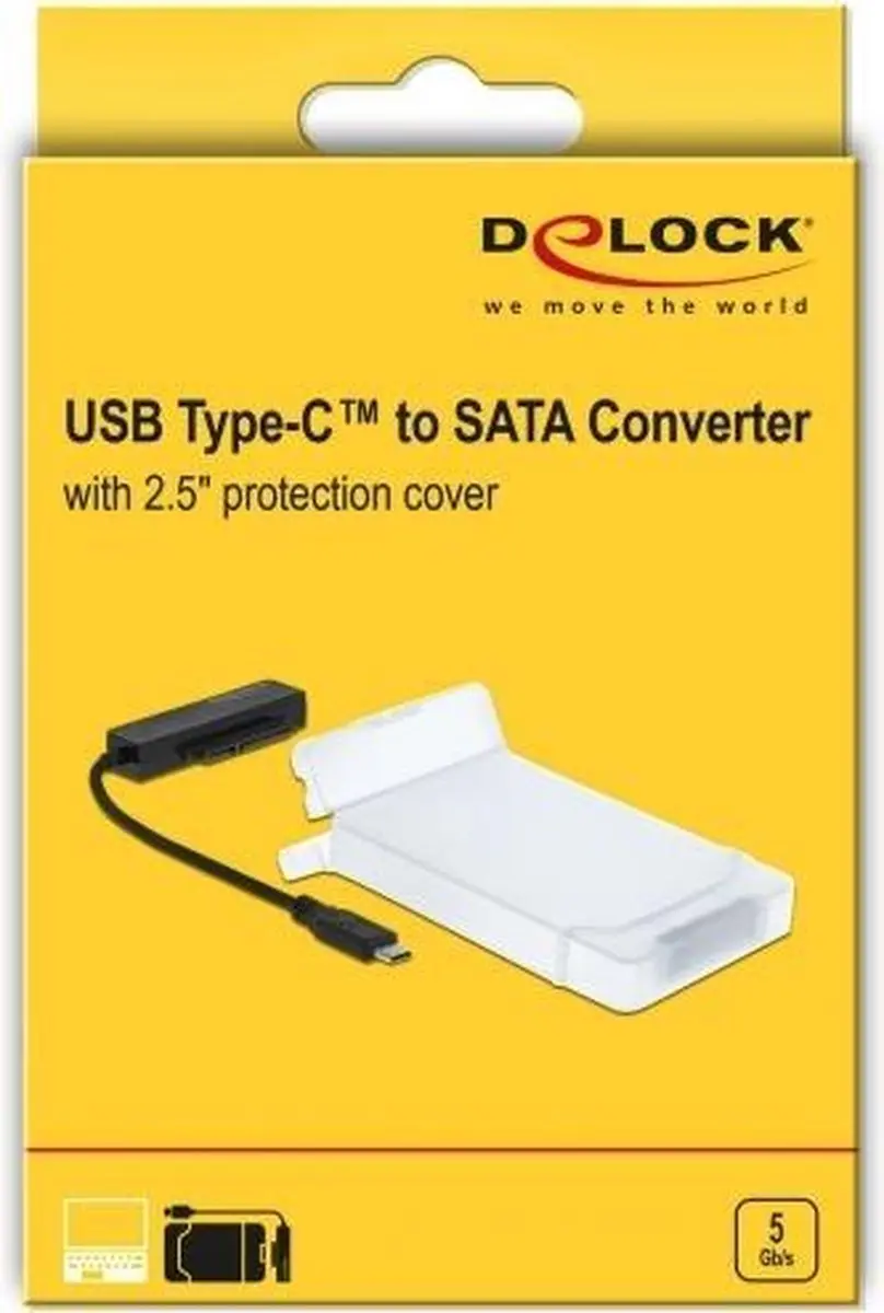 Delock USB Type-C naar SATA Converter 64084 - Wit/Zwart