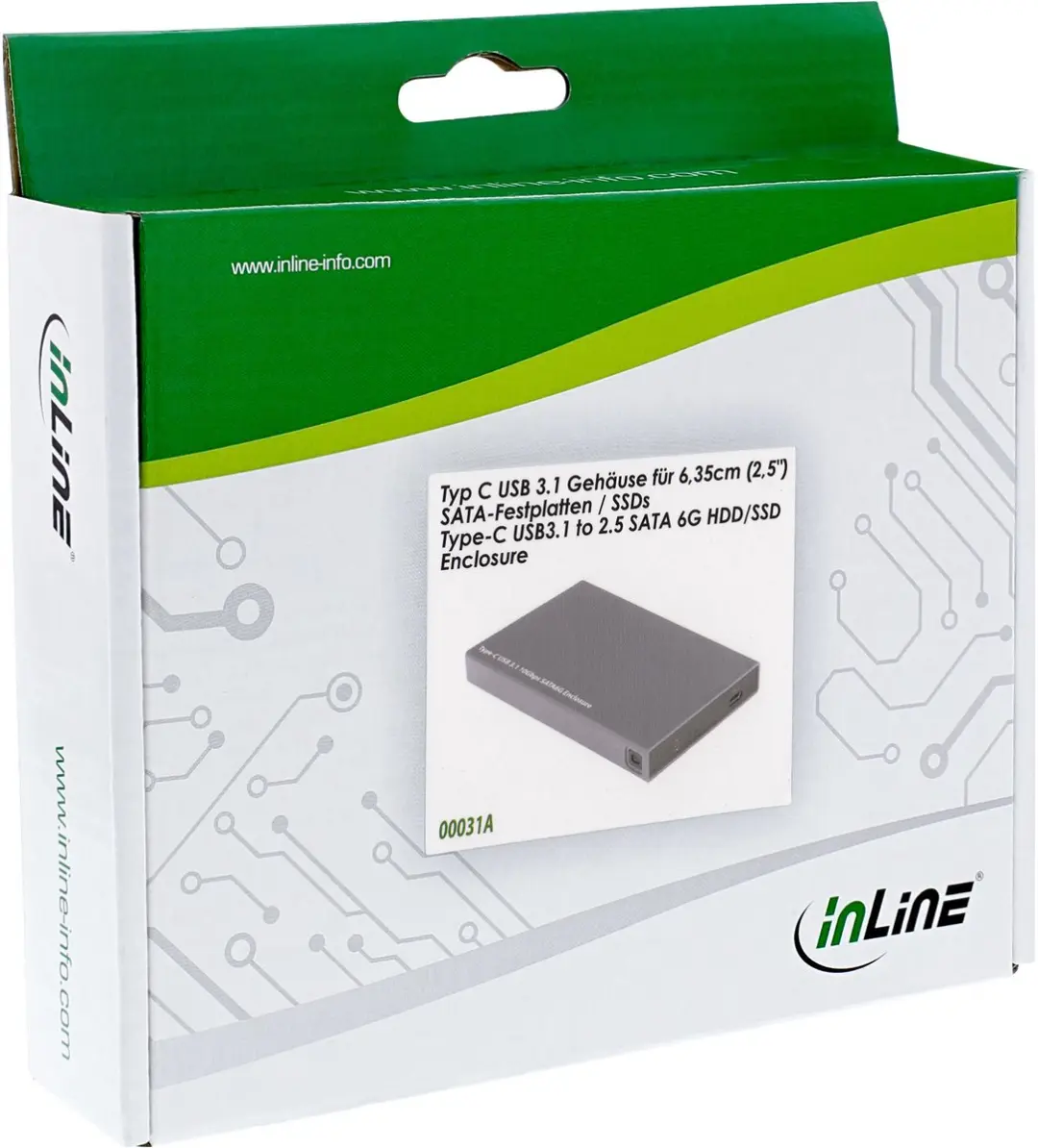 InLine USB 3.1 Behuizing 2,5" SATA HDD/SSD - Zwart