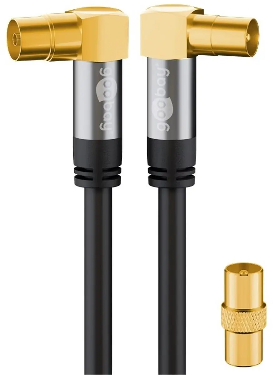 Goobay IEC Coaxkabel Haaks Verguld 3m