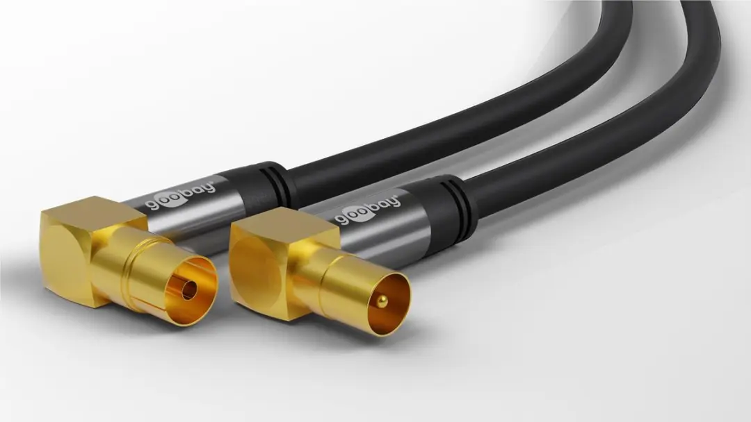Goobay IEC Coaxkabel Haaks Verguld 3m - 10 Stuks