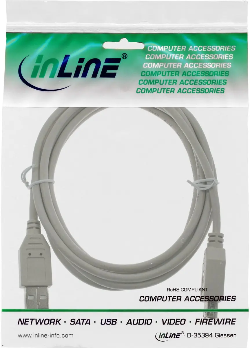InLine USB Verlengkabel USB2.0 1m - Beige