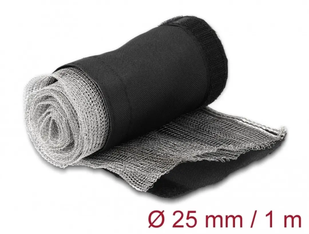 Delock EMI Afscherming Gevlochten Sleeves 1m x 25mm