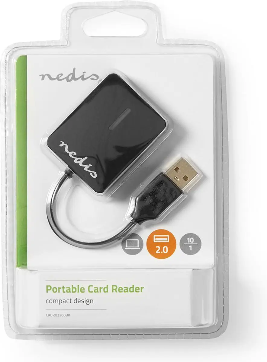 Nedis CRDRU2300BK Kaartlezer USB 2.0 - Zwart