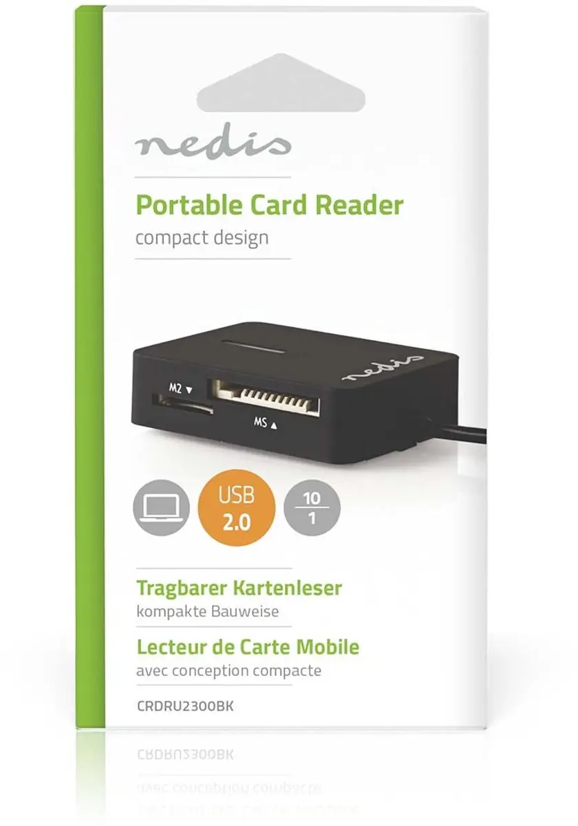 Nedis CRDRU2300BK Kaartlezer USB 2.0 - Zwart - afbeelding 6 van 6