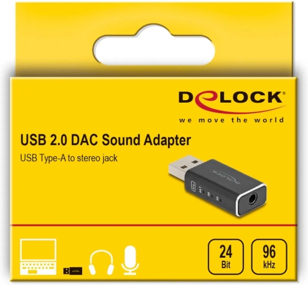 Delock USB Gaming DAC 68001 - 24 Bit/96 kHz - Zwart