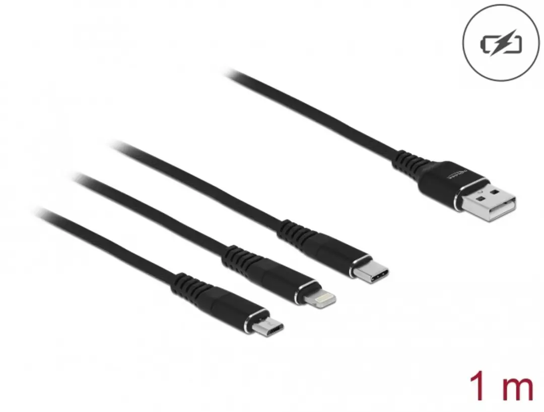 Delock USB 3-in-1 Opladerkabel 1m