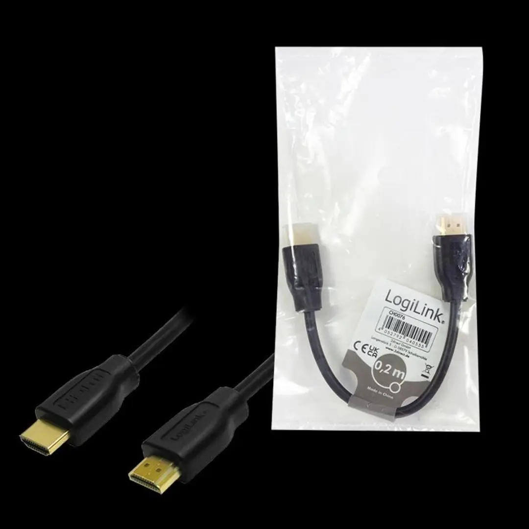Logilink HDMI-kabel CH0076 0,2m - Zwart - afbeelding 6 van 6