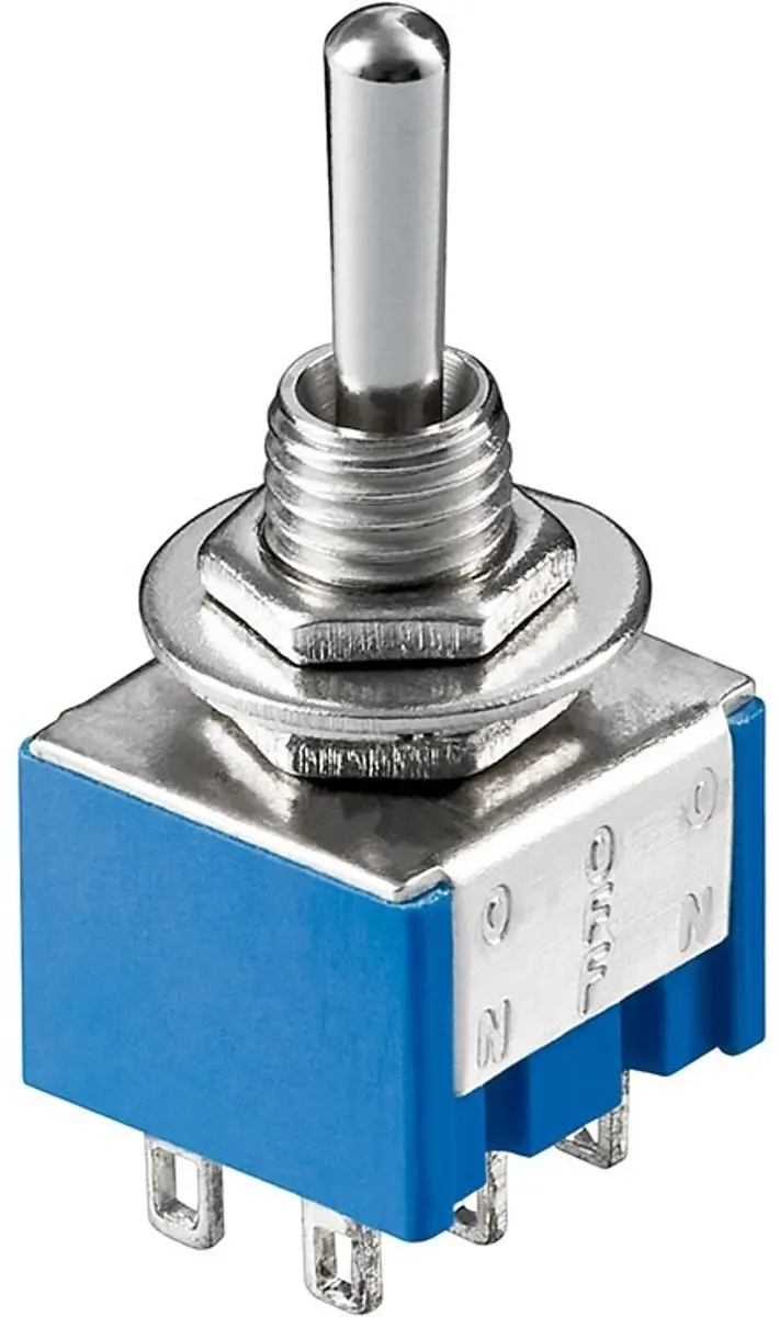 Goobay Toggle Switch Miniatuur ON-OFF-ON 6-polig