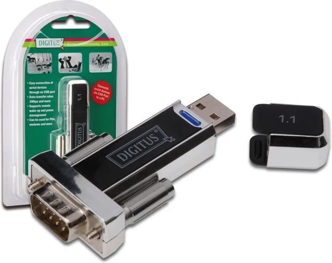 Digitus USB naar RS232 M/M Converter - Transparant