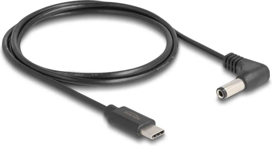 Delock USB-C DC Haakse Kabel 5,5x2,5mm 5V/1A