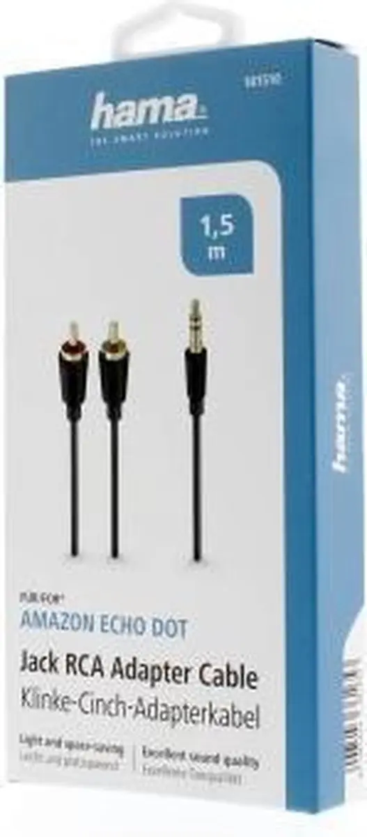 Hama Audiokabel 3,5mm Jack naar 2x Cinch - 1,5m - Zwart