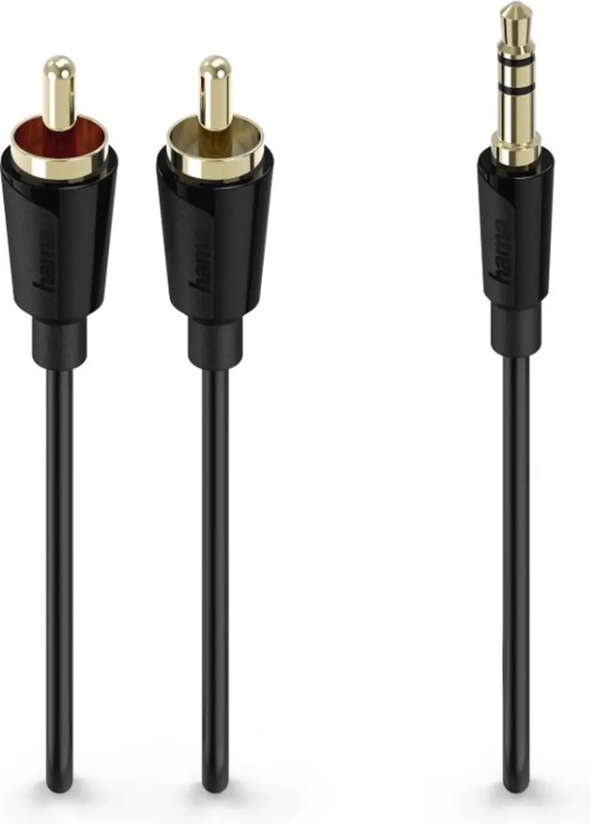 Hama Audiokabel 3,5mm Jack naar 2x Cinch - 1,5m - Zwart