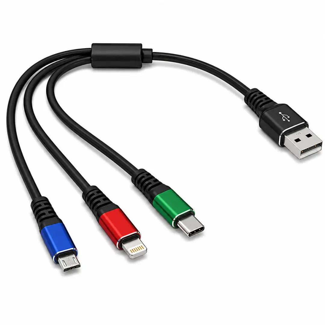 Delock USB 3-in-1 Opladerkabel 30cm - Type-A/Lightning/Micro-USB/USB-C - 3 Kleuren