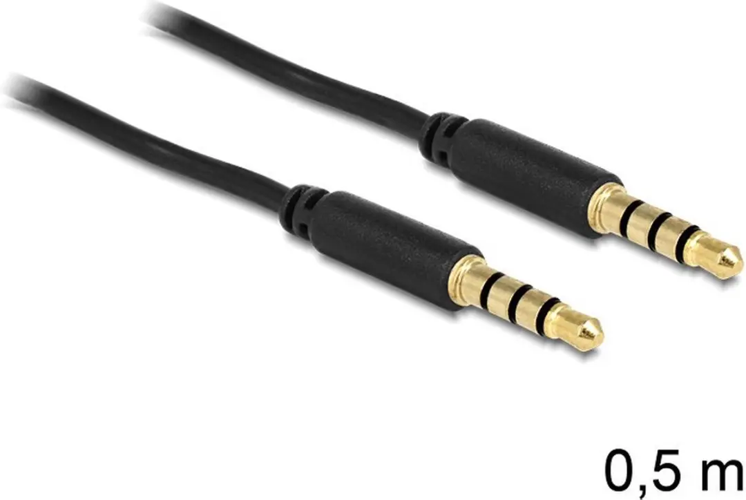 Delock 3,5mm Jack 4-polig Audio/Video Kabel AWG24 - 0,5m