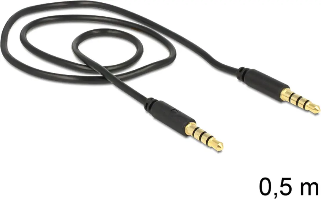 Delock 3,5mm Jack 4-polig Audio/Video Kabel AWG24 - 0,5m