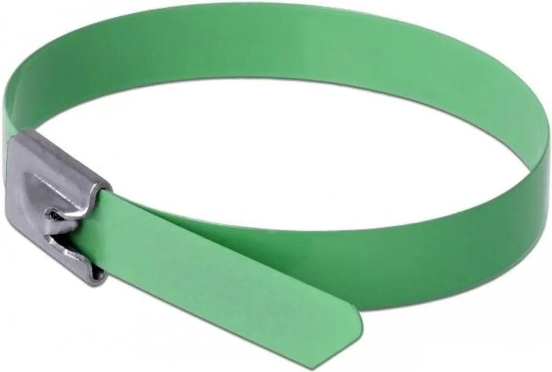 Delock Roestvrijstalen Kabelbinders 400x7,9mm Groen - 10 Stuks