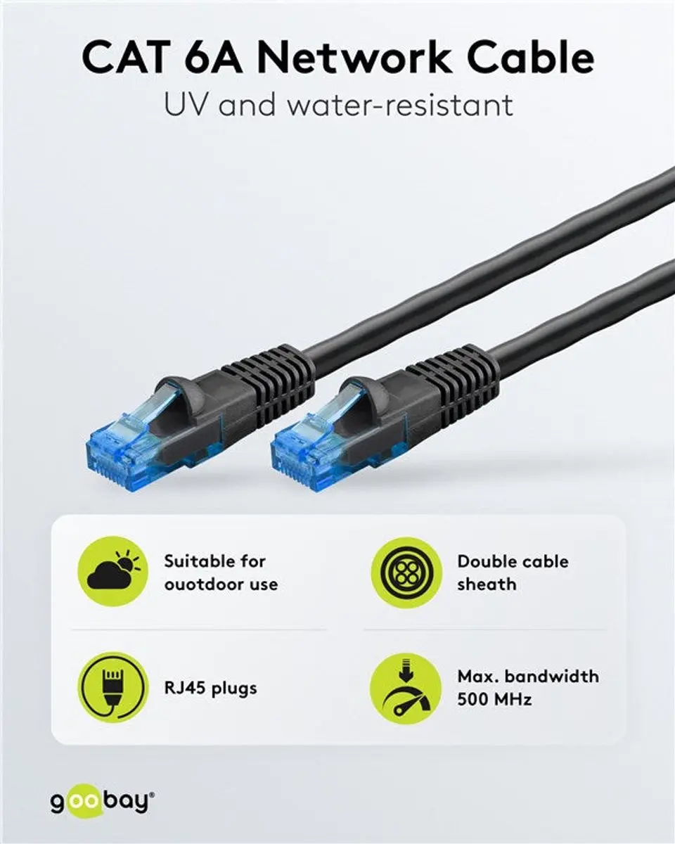 Goobay U/UTP CAT6 Outdoor Netwerkkabel 75m - Zwart