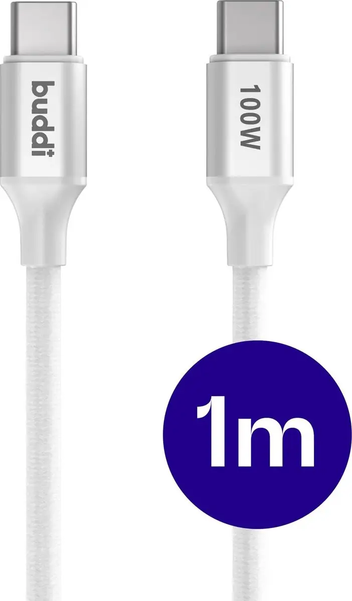 Buddi Flex USB-C naar USB-C Kabel 100W