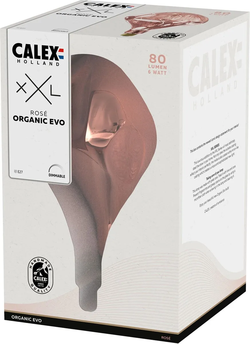 Calex Organic EVO XXL Rose LED Lamp 6W - 1800K - Amber - afbeelding 6 van 6