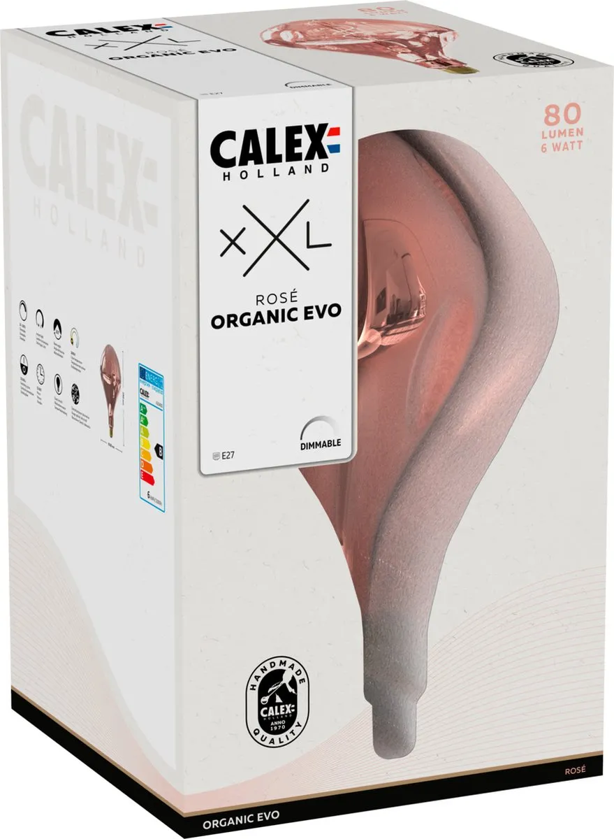 Calex Organic EVO XXL Rose LED Lamp 6W - 1800K - Amber