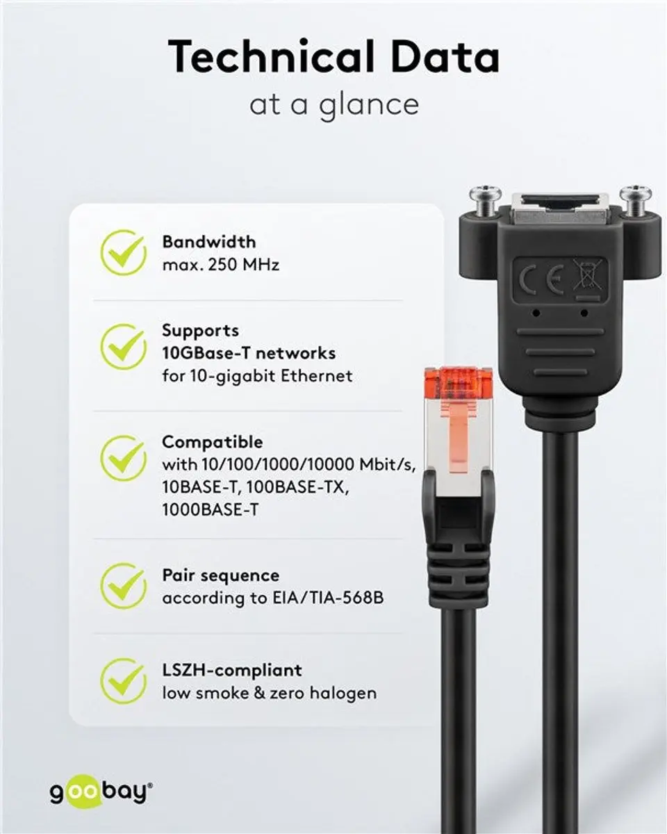 Goobay CAT 6 Verlengkabel S/FTP PiMF - Zwart