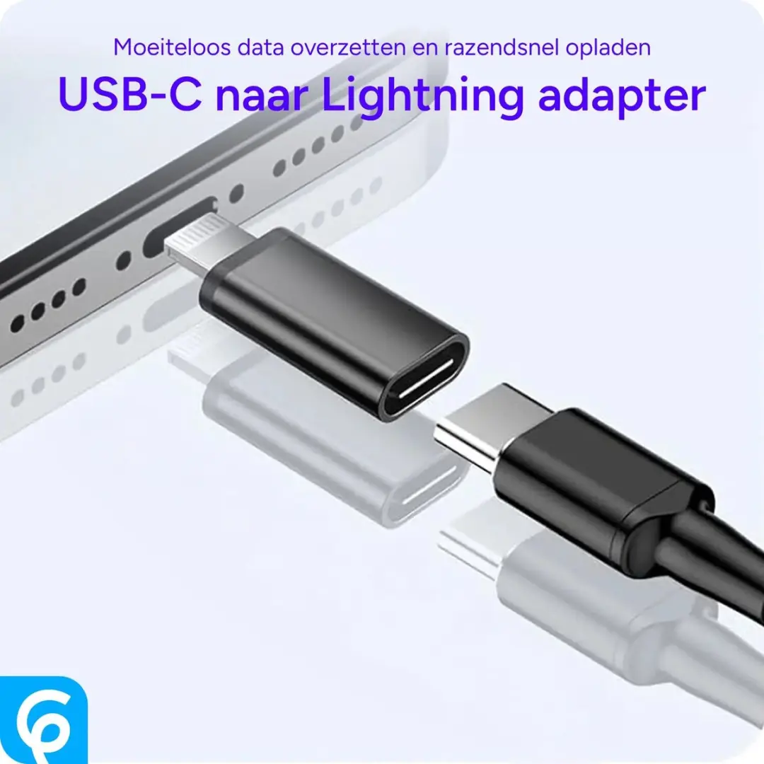 Selected USB-C naar Lightning Adapter - Zwart