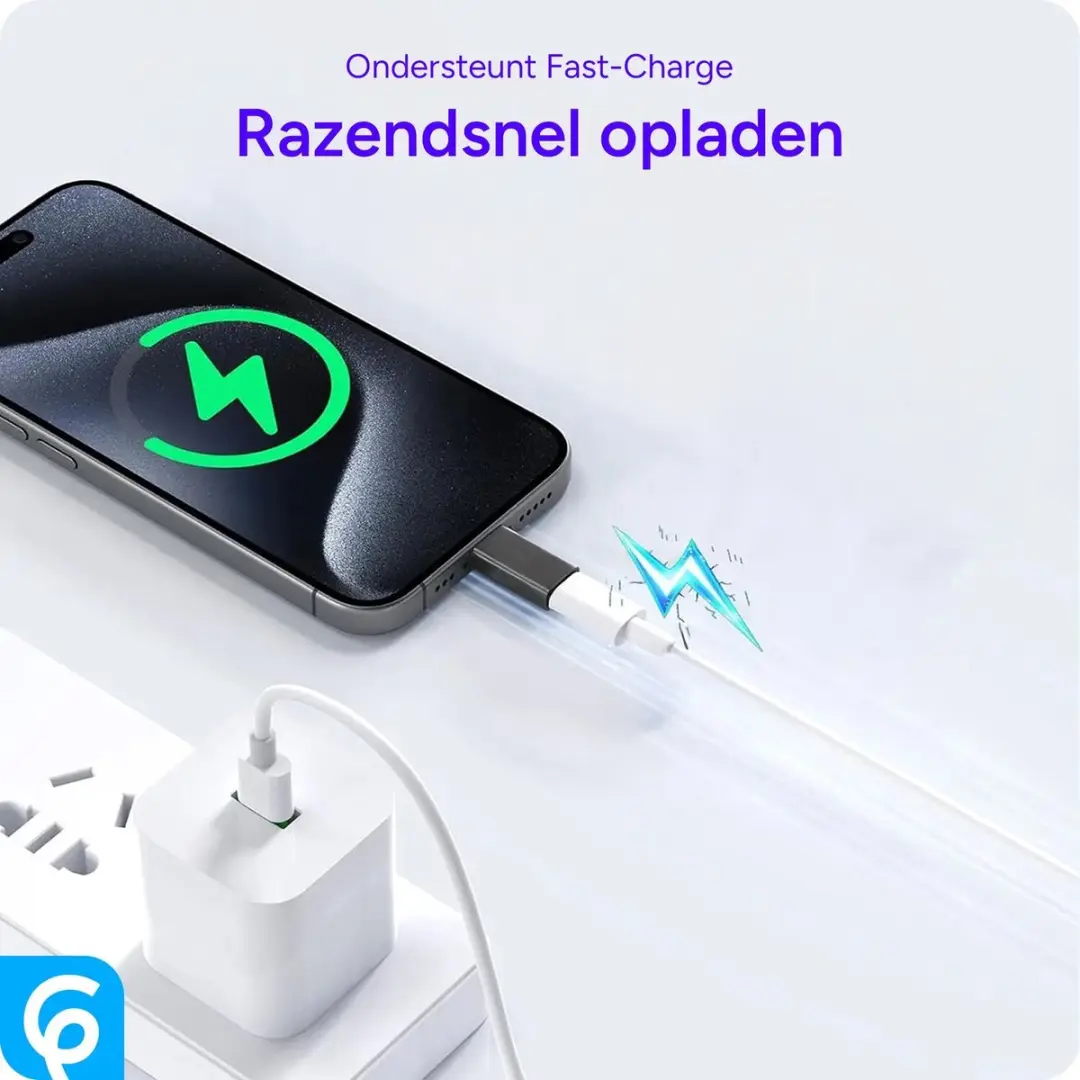 Selected USB-C naar Lightning Adapter - Zwart