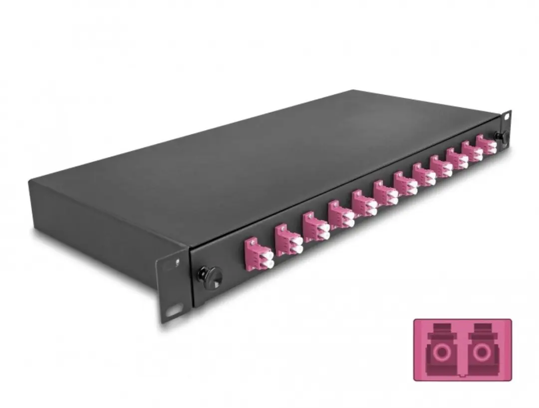 Delock 19" Optische Fiber Splice Box 12xLC OM4