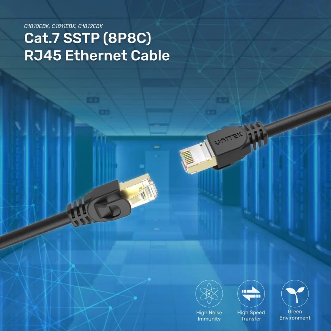 Unitek Patchcord RJ45 Cat.7 SSTP 5M - Zwart