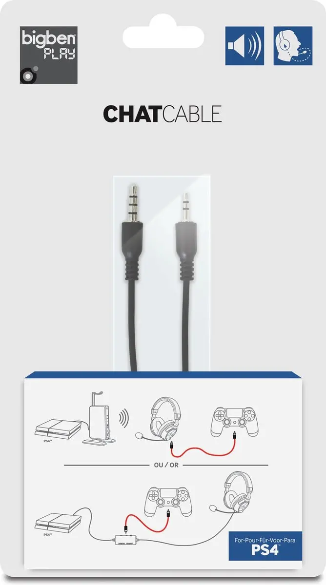 BigBen PlayStation 4 Chat Kabel - Zwart