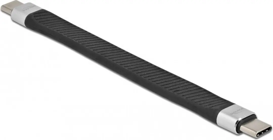 Delock USB-C naar USB-C Siliconen Kabel 86940 - 0,10m - USB 2.0 - 20V/5A