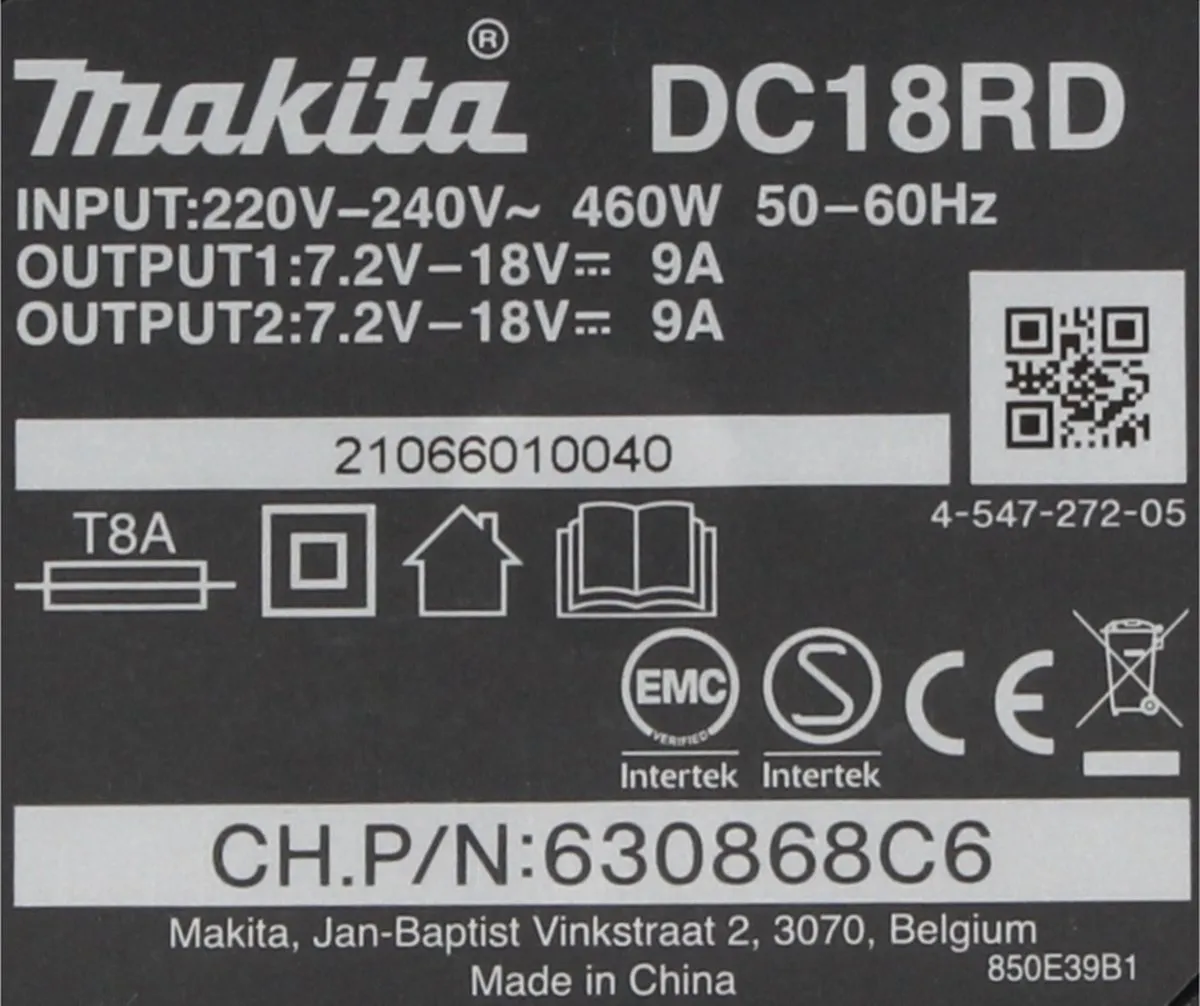Makita Power Source Kit 199484-8 - 2x BL1860B 6000mAh