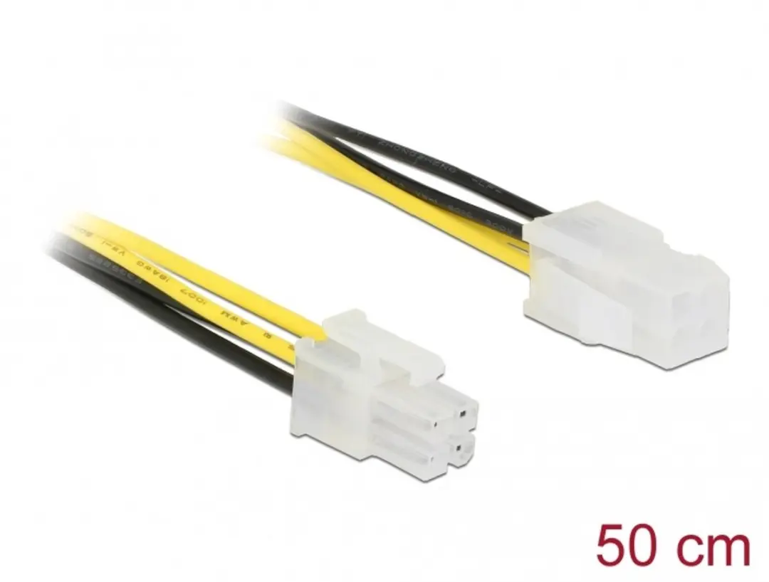 Delock P4 4-pin Male naar Female Verlengkabel 50 cm