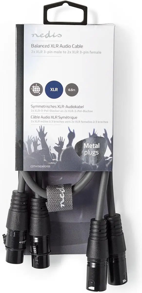 Nedis Gebalanceerde Audiokabel XLR 0.5m - Donkergrijs