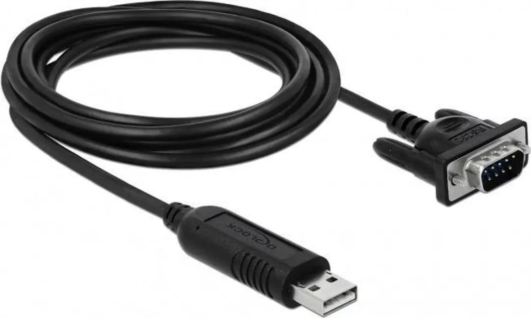 Delock USB-A naar RS232 Adapter 9-pins SUB-D - 1,8m - Zwart