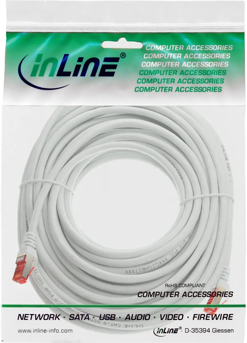 InLine Patchkabel S/FTP Cat.6 Halogeenvrij 5m Wit