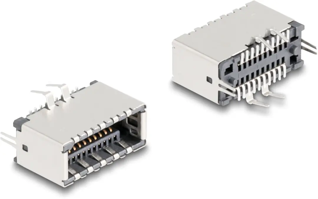 Delock USB Type-E Key A 20-pins Vrouwelijk Verticaal SMT - Zwart