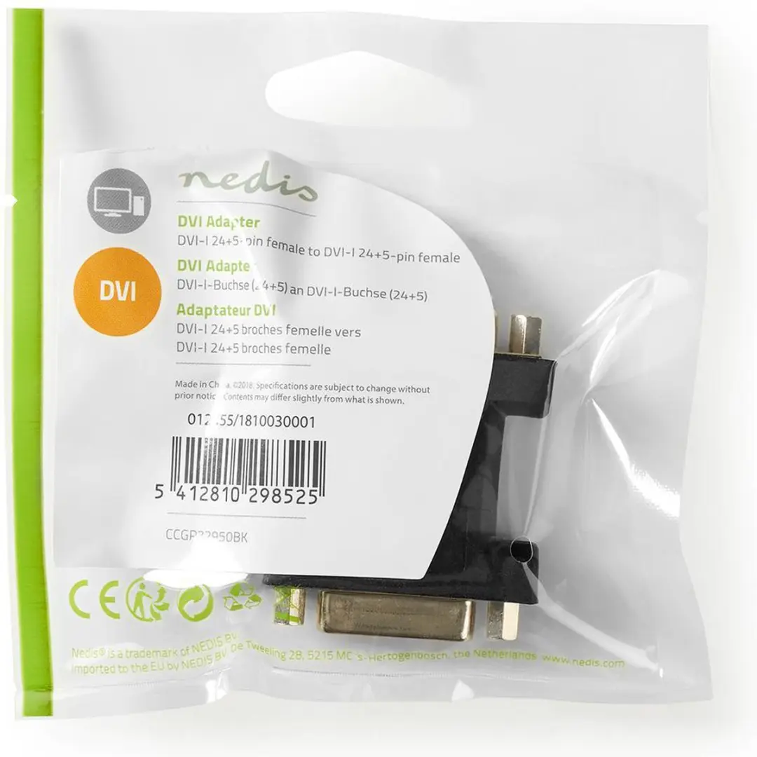 Nedis DVI-I Adapter CCGP32950BK - Zwart