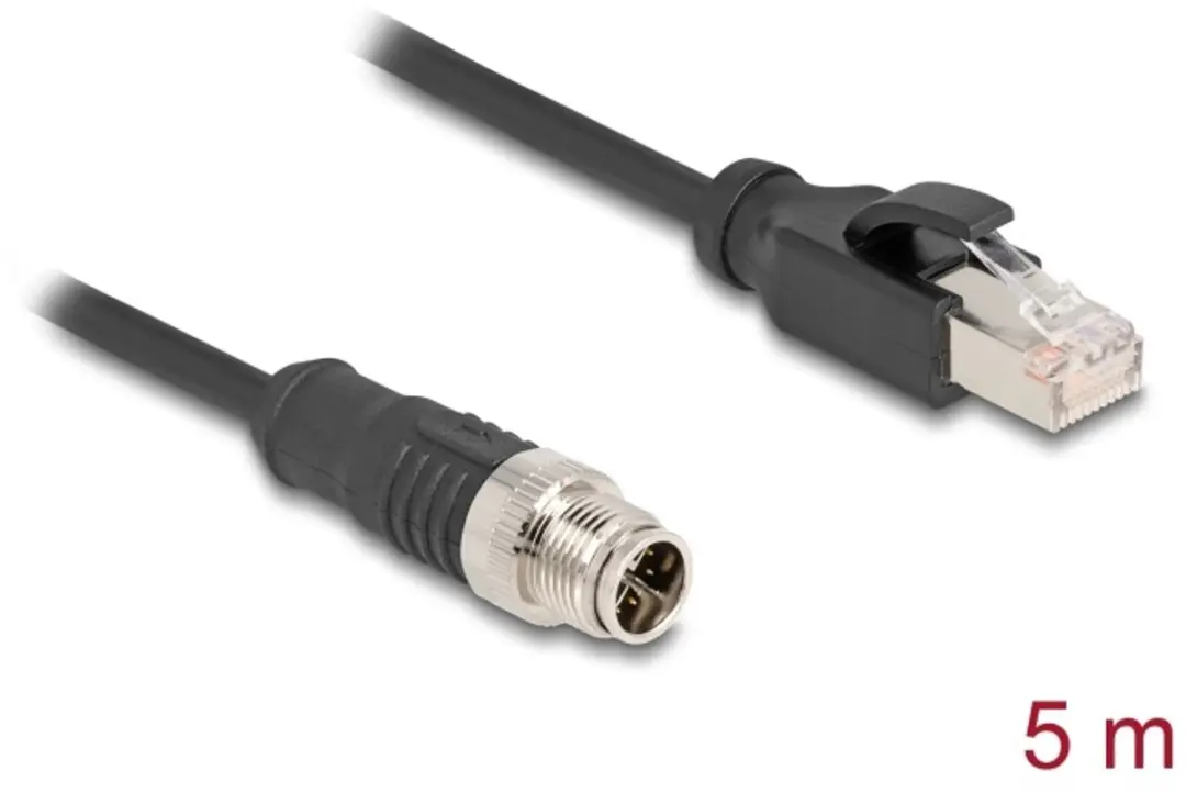 Delock M12 X-coded Kabel 8-pin Male naar RJ45 Male