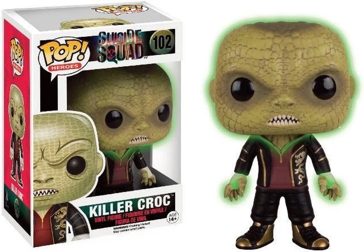 Funko Pop! Heroes Killer Croc Suicide Squad Glow in the Dark #102 - Zwart