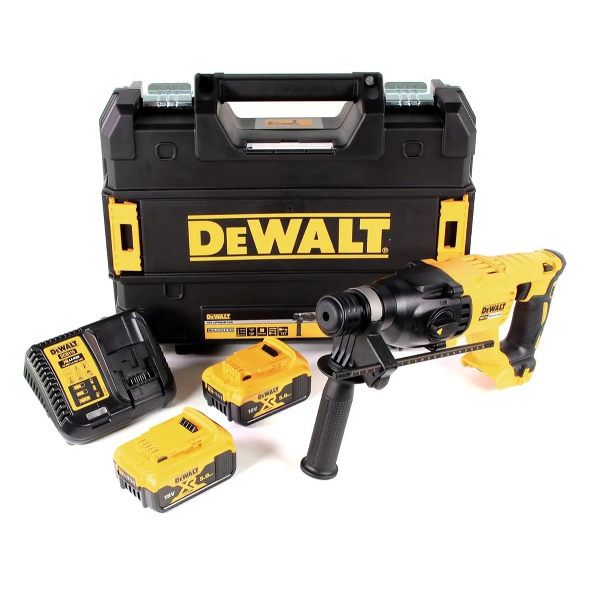 DeWalt DCH 133 P2 SDS-plus Combihamer 18V - 2x 5.0Ah + Lader - afbeelding 2 van 5