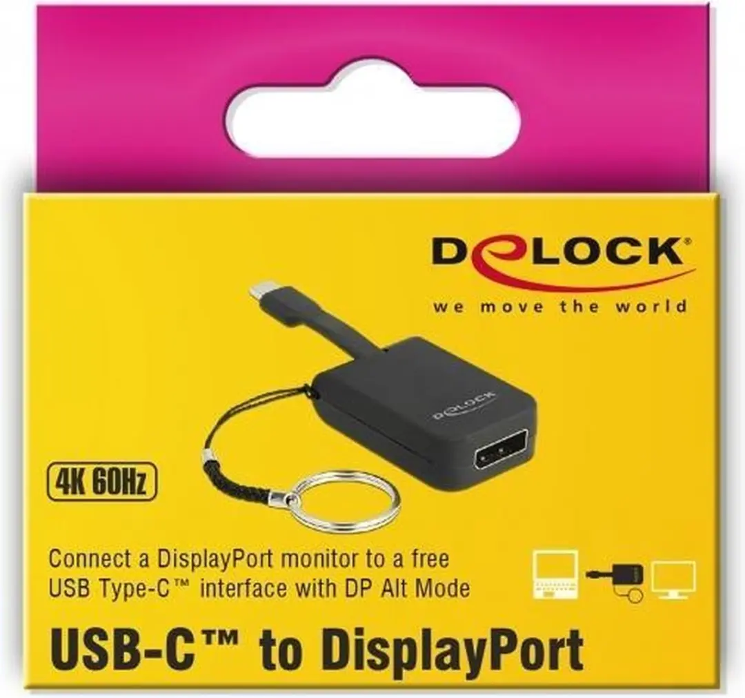 Delock USB-C naar DisplayPort Adapter 4K 60Hz - Zwart