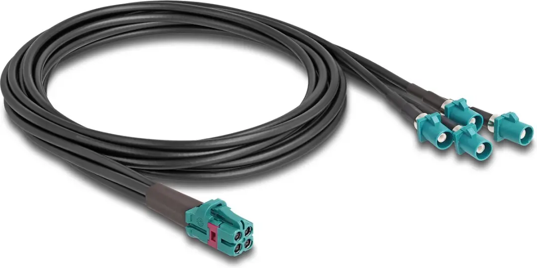 Delock Mini FAKRA Z Jack Quad naar 4x FAKRA Z B-Type