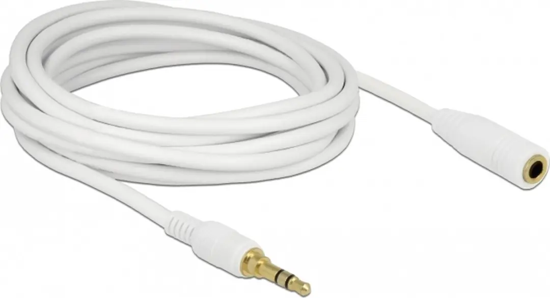Delock 3,5mm Jack Stereo Audio Verlengkabel - Wit - 5m