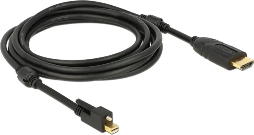 Delock Mini DisplayPort naar HDMI Actieve Kabel 4K 30Hz - 3m - Zwart