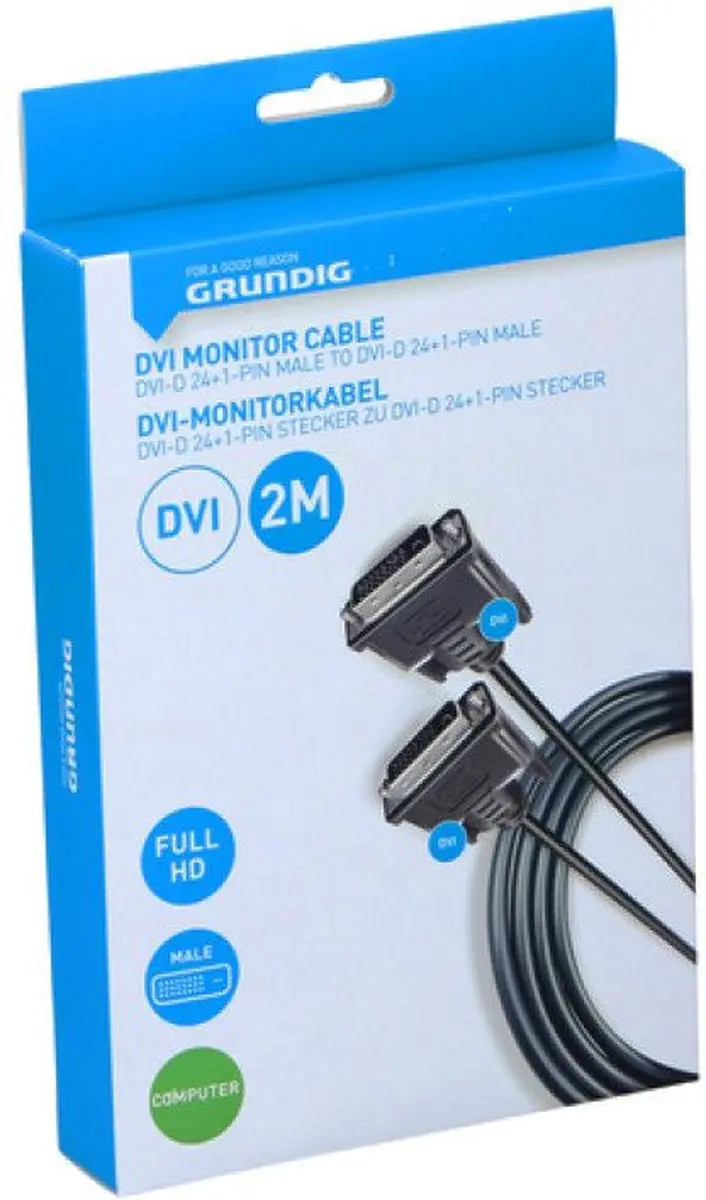 Grundig DVI-D Kabel 2m - Zwart