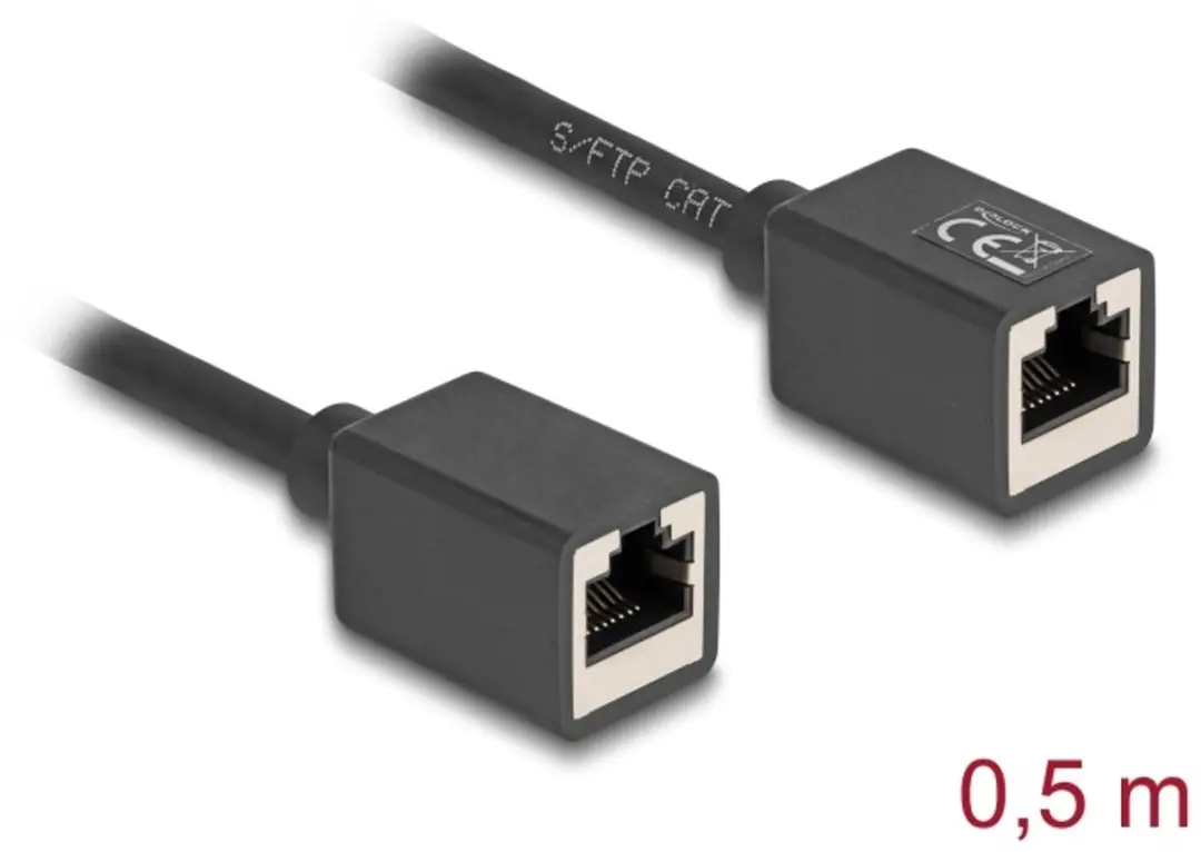 Delock RJ45 Coupler Cat.6A S/FTP 0.5m