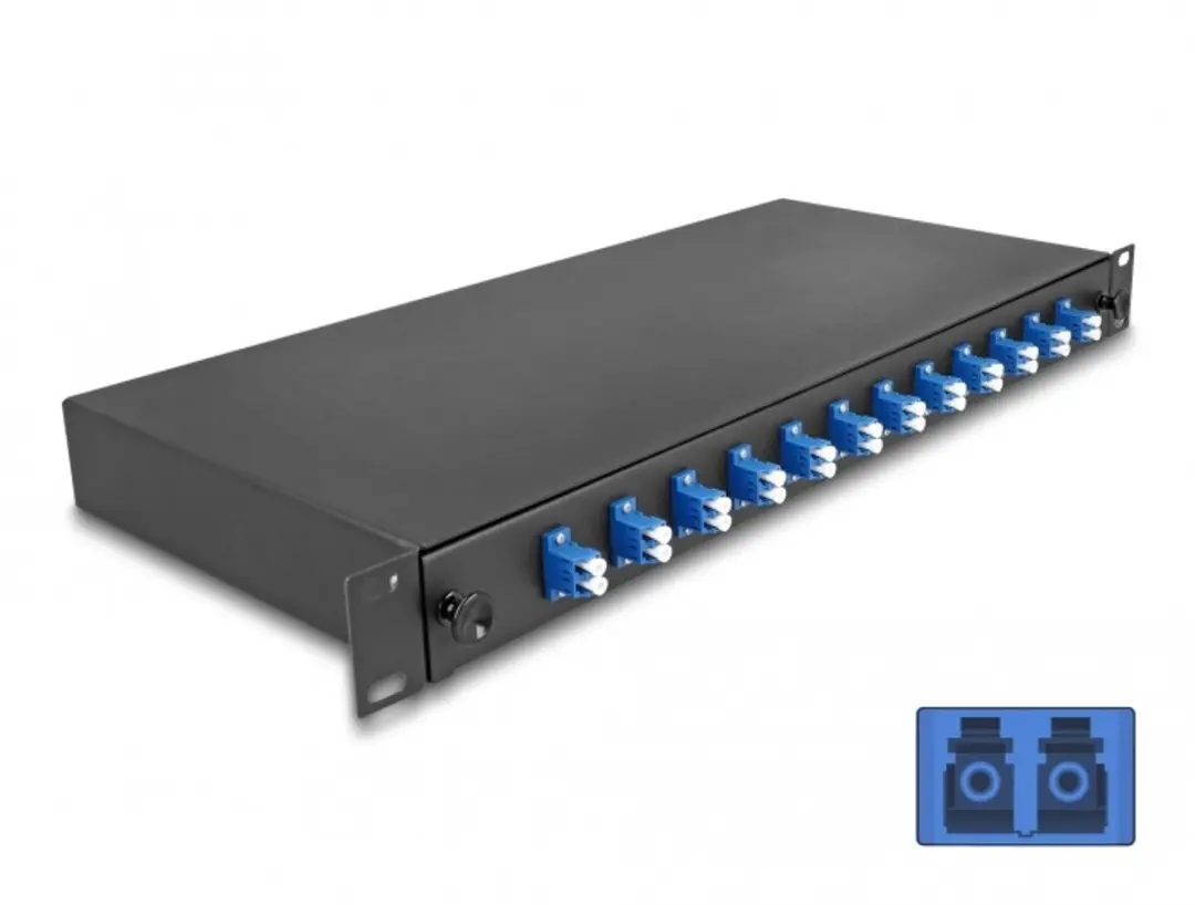 Delock 19" Optische Fiber Splice Box 12xLC Duplex OS2