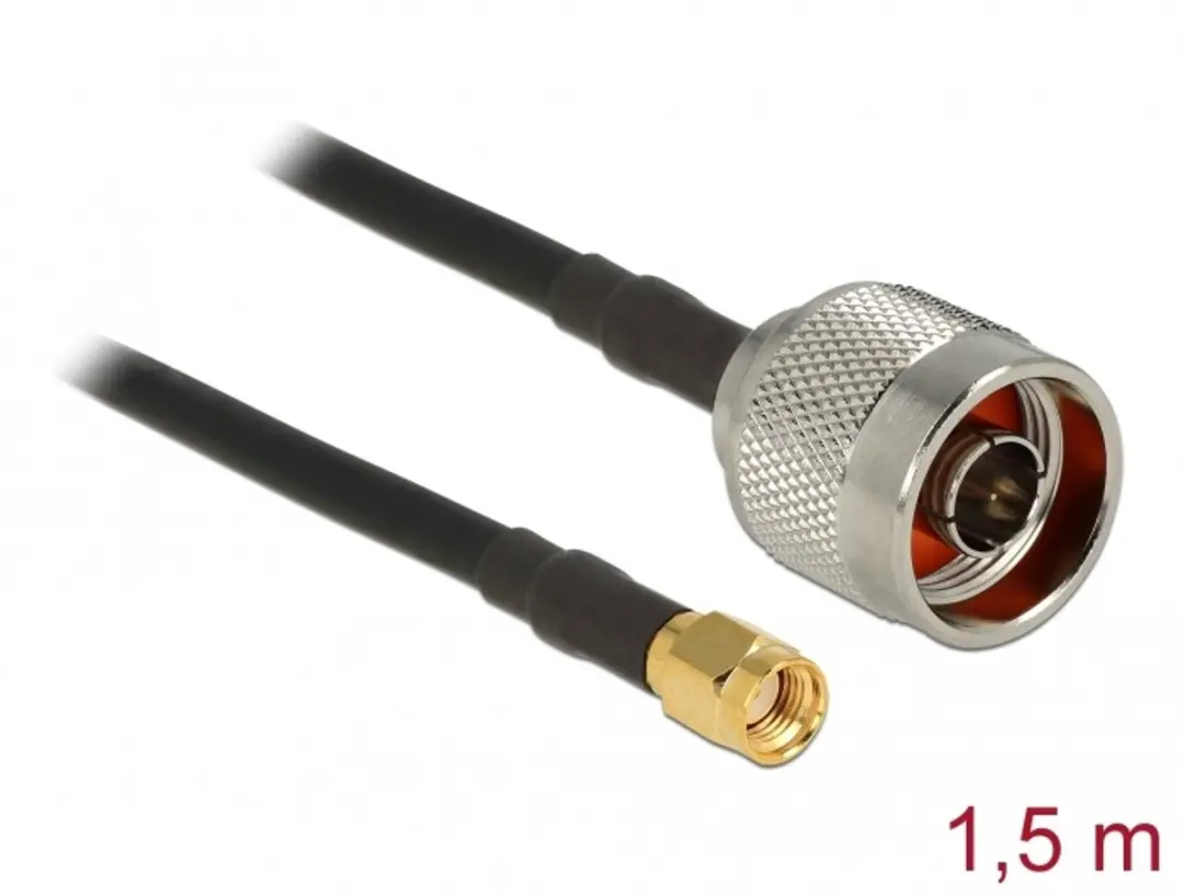 Delock RP-SMA naar N-kabel 1,5m - 50 Ohm