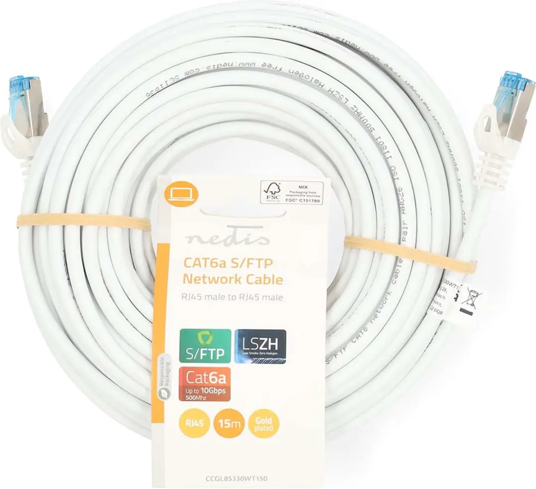 Nedis CAT6a Netwerkkabel 15m - Wit